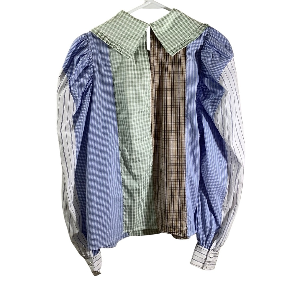 Munthe Robert Shirt Multicolor Patchwork Long Sle… - image 4